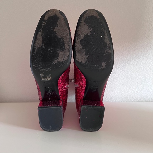 SAINT LAURENT Babies Glitter Ankle Boots - 37 - Picture 4 of 6